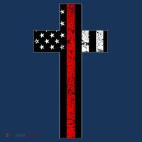 Thin Red Line Cross Firefighter Performance Shirt