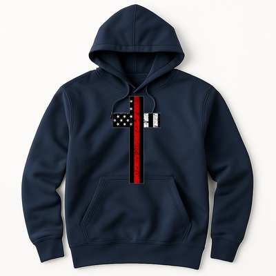 Thin Red Line Cross Firefighter Hoodie