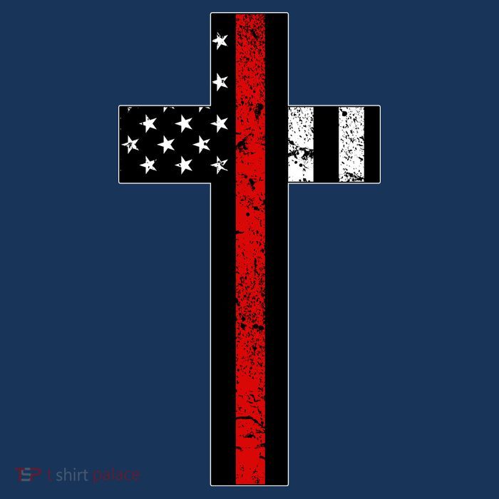 Thin Red Line Cross Firefighter Hoodie