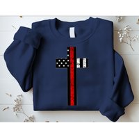 Thin Red Line Cross Firefighter Sweatshirt