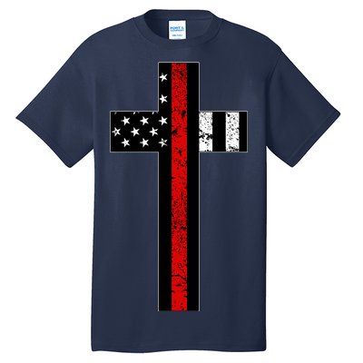 Thin Red Line Cross Firefighter Tall T-Shirt