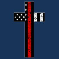 Thin Red Line Cross Firefighter Drawstring Bag