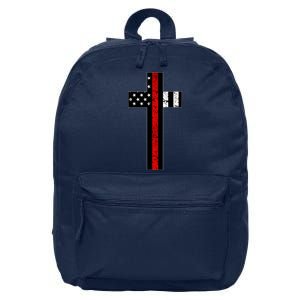 Thin Red Line Cross Firefighter 16 in Basic Backpack