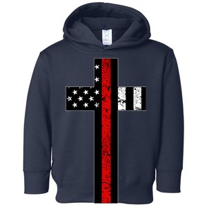 Thin Red Line Cross Firefighter Toddler Hoodie