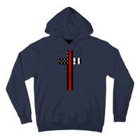 Thin Red Line Cross Firefighter Tall Hoodie