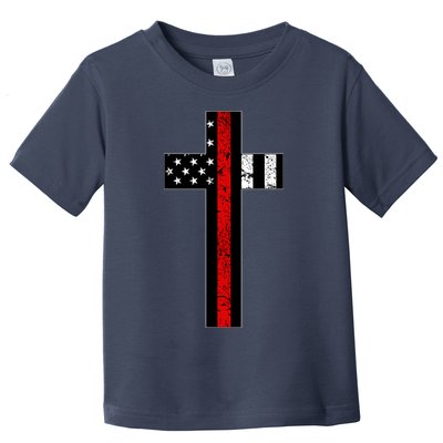 Thin Red Line Cross Firefighter Toddler T-Shirt