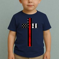 Thin Red Line Cross Firefighter Toddler T-Shirt