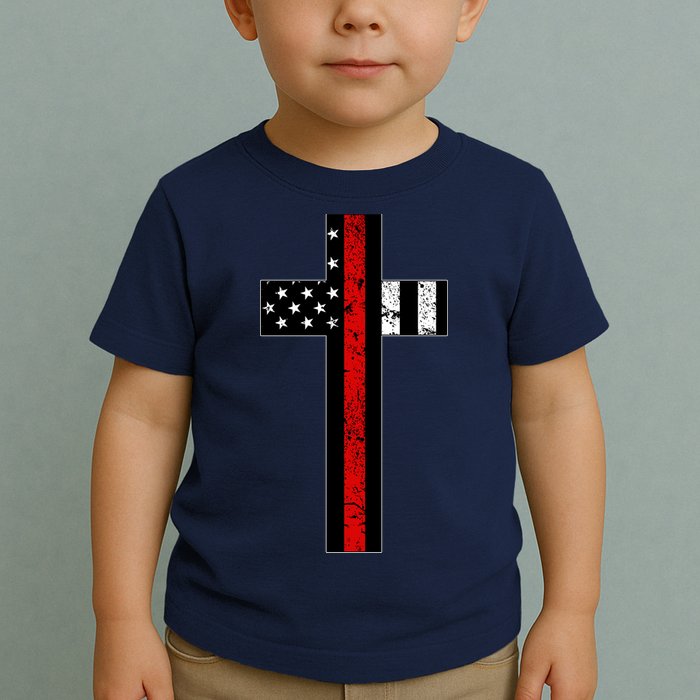 Thin Red Line Cross Firefighter Toddler T-Shirt