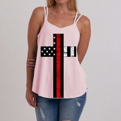 Thin Red Line Cross Firefighter Women's Strappy Tank