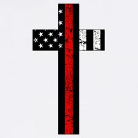 Thin Red Line Cross Firefighter Garment-Dyed Sweatshirt