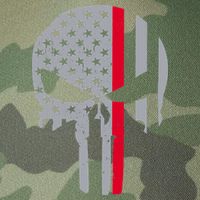 Thin Red Line Skull USA Firefighter Flag Legacy Tie Dye Trucker Hat