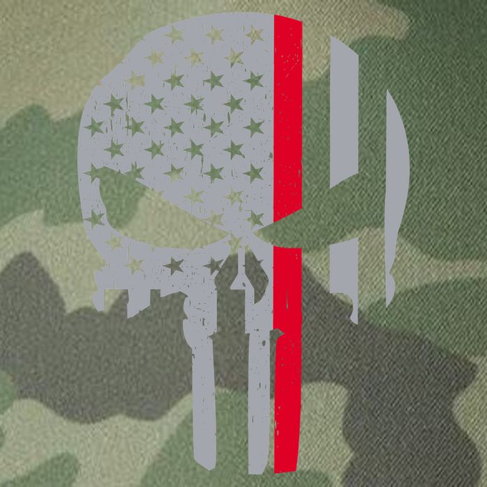 Thin Red Line Skull USA Firefighter Flag Legacy Tie Dye Trucker Hat