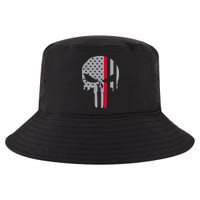 Thin Red Line Skull USA Firefighter Flag Cool Comfort Performance Bucket Hat