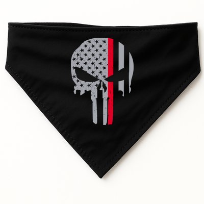Thin Red Line Skull USA Firefighter Flag USA-Made Doggie Bandana