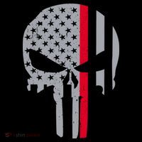 Thin Red Line Skull USA Firefighter Flag City Backpack