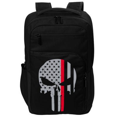 Thin Red Line Skull USA Firefighter Flag Impact Tech Backpack