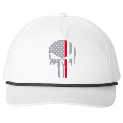 Thin Red Line Skull USA Firefighter Flag Snapback Five-Panel Rope Hat