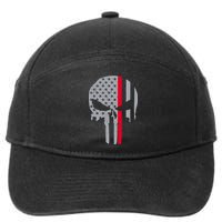 Thin Red Line Skull USA Firefighter Flag 7-Panel Snapback Hat