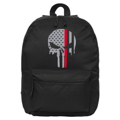 Thin Red Line Skull USA Firefighter Flag 16 in Basic Backpack