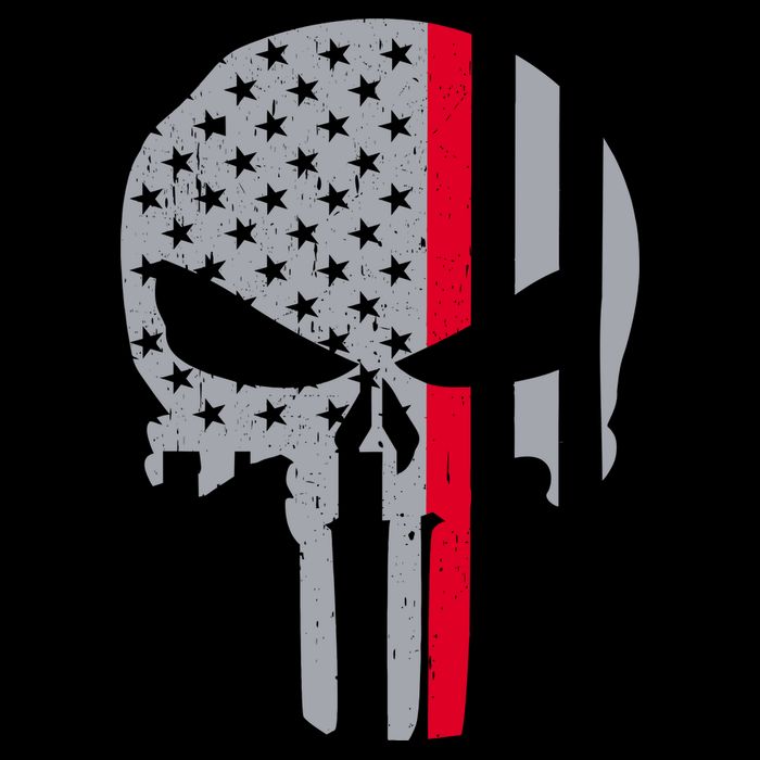 Thin Red Line Skull USA Firefighter Flag 16 in Basic Backpack