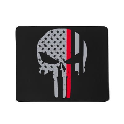 Thin Red Line Skull USA Firefighter Flag Mousepad