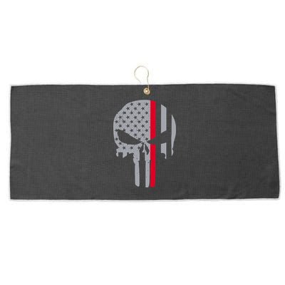 Thin Red Line Skull USA Firefighter Flag Large Microfiber Waffle Golf Towel