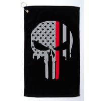 Thin Red Line Skull USA Firefighter Flag Golf Towel