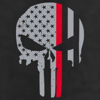 Thin Red Line Skull USA Firefighter Flag Golf Towel