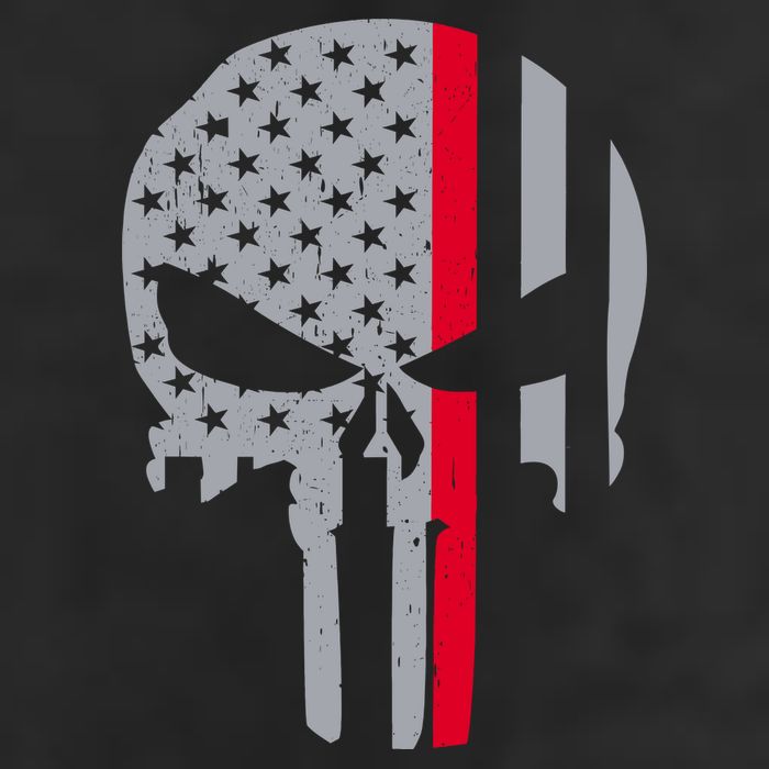 Thin Red Line Skull USA Firefighter Flag Golf Towel