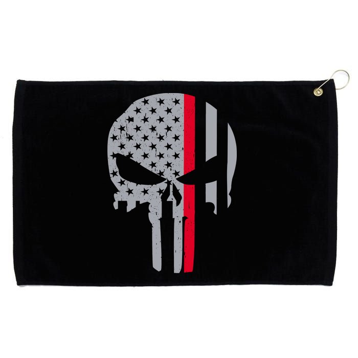 Thin Red Line Skull USA Firefighter Flag Grommeted Golf Towel