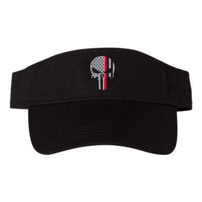 Thin Red Line Skull USA Firefighter Flag Valucap Bio-Washed Visor