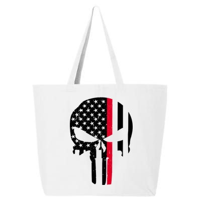 Thin Red Line Skull USA Firefighter Flag 25L Jumbo Tote