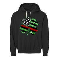 Thin Red Line St Patrick's Day Irish Clover Garment-Dyed Fleece Hoodie