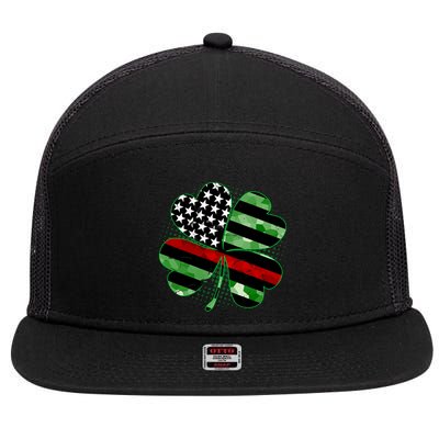 Thin Red Line St Patrick's Day Irish Clover 7 Panel Mesh Trucker Snapback Hat