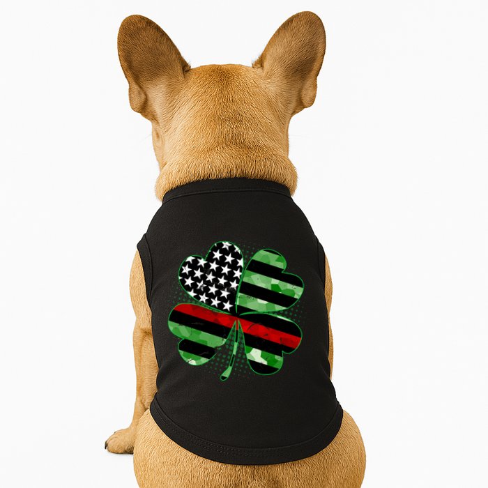 Thin Red Line St Patrick's Day Irish Clover Doggie Tank