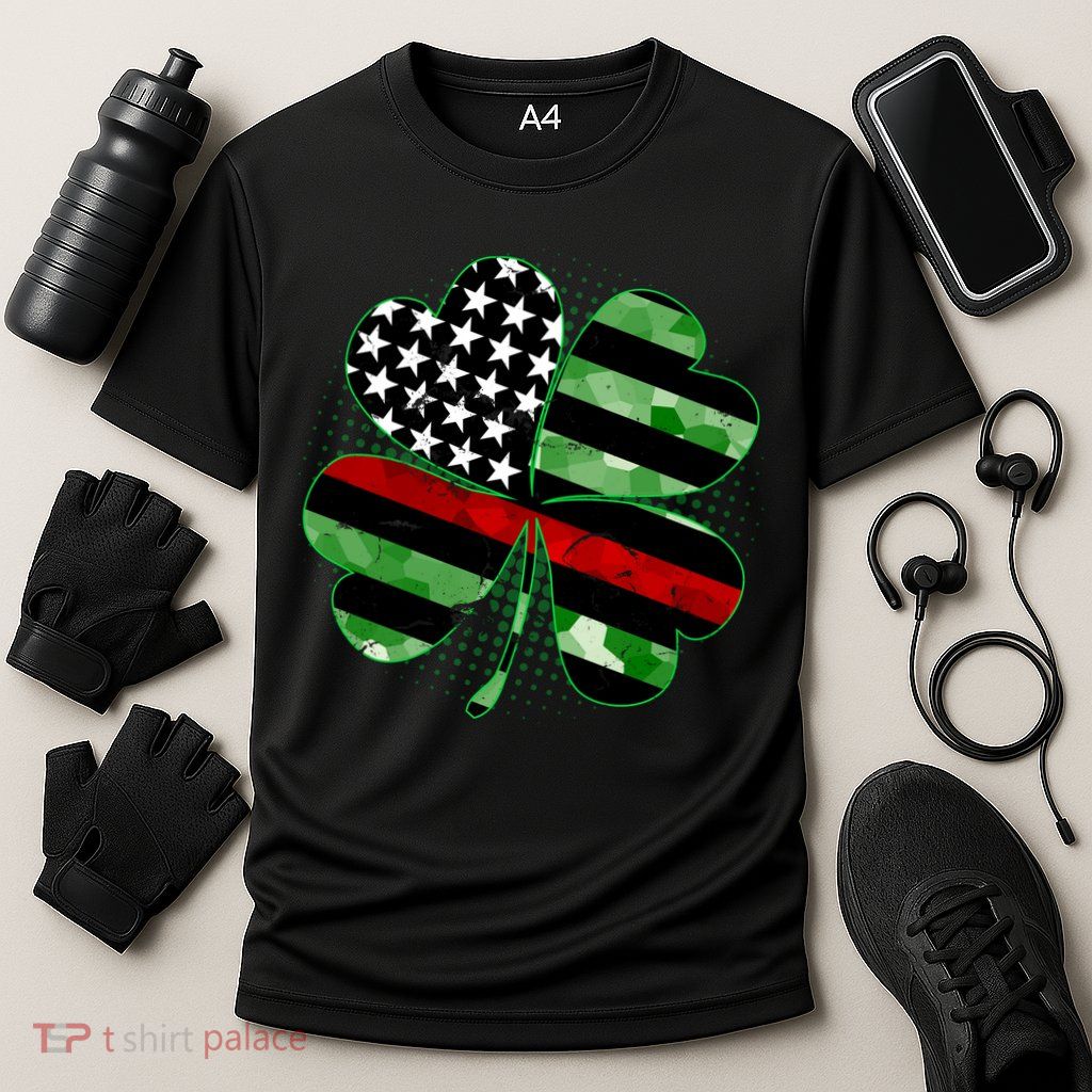 Thin Red Line St Patrick's Day Irish Clover Cooling Performance Crew T-Shirt