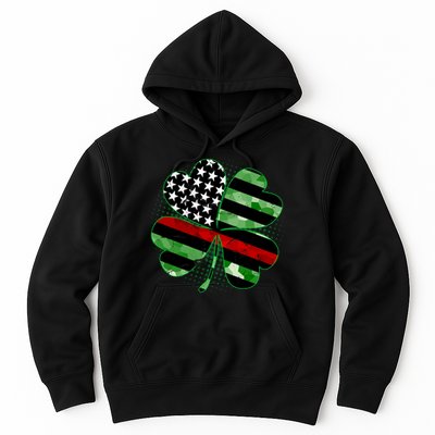 Thin Red Line St Patrick's Day Irish Clover Hoodie