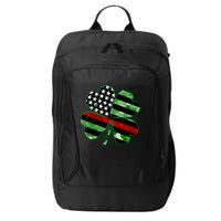 Thin Red Line St Patrick's Day Irish Clover City Backpack