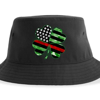 Thin Red Line St Patrick's Day Irish Clover Sustainable Bucket Hat