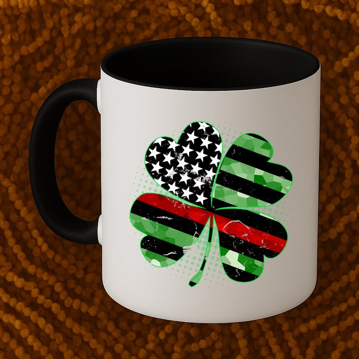 Thin Red Line St Patrick's Day Irish Clover Mug