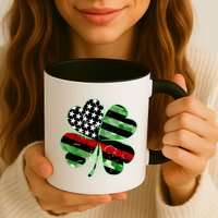 Thin Red Line St Patrick's Day Irish Clover Mug