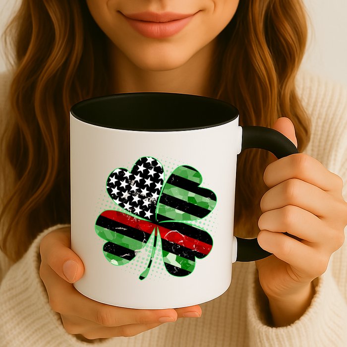 Thin Red Line St Patrick's Day Irish Clover Mug