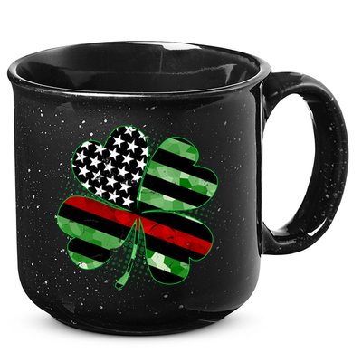 Thin Red Line St Patrick's Day Irish Clover 15oz Campfire Ceramic Mug