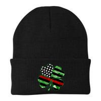 Thin Red Line St Patrick's Day Irish Clover Knit Cap Winter Beanie