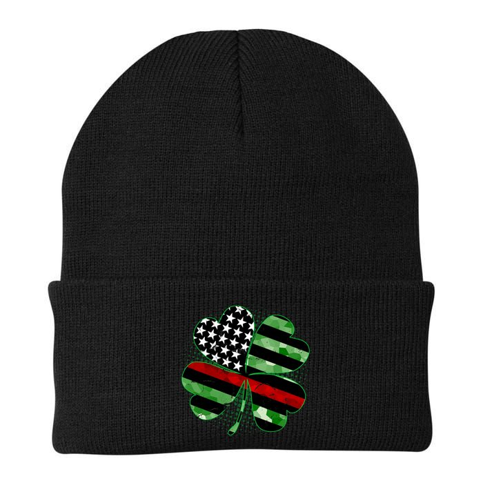 Thin Red Line St Patrick's Day Irish Clover Knit Cap Winter Beanie
