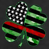 Thin Red Line St Patrick's Day Irish Clover Knit Cap Winter Beanie