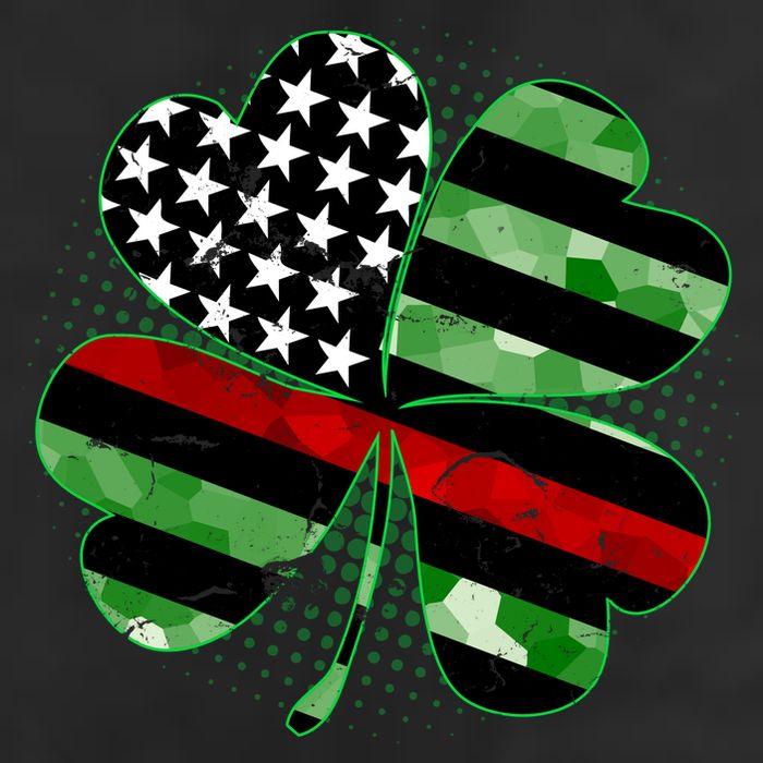Thin Red Line St Patrick's Day Irish Clover Knit Cap Winter Beanie