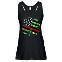 Thin Red Line St Patrick's Day Irish Clover Ladies Essential Flowy Tank