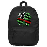 Thin Red Line St Patrick's Day Irish Clover 16 in Basic Backpack