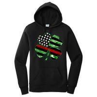 Thin Red Line St Patrick's Day Irish Clover Women's Pullover Hoodie